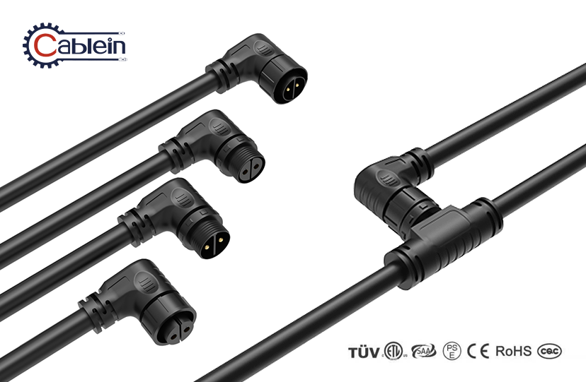 M12 Right Angle Waterproof Cable Connector